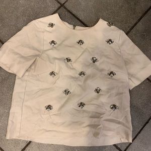 Cute detailed blouse with zipper and sparkle